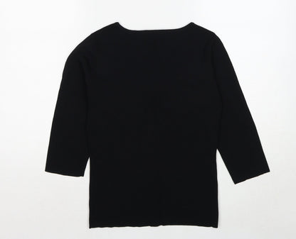 Womens UK Size S Sky Design Black Pullover Jumper