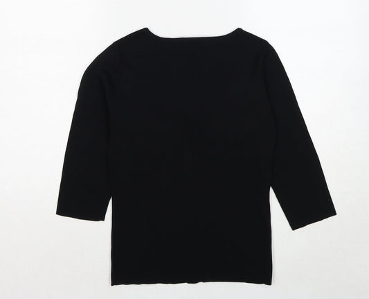 Womens UK Size S Sky Design Black Pullover Jumper
