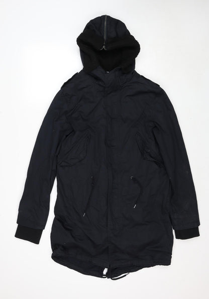 Womens UK Size S Divided by H&M Blue Parka Coat