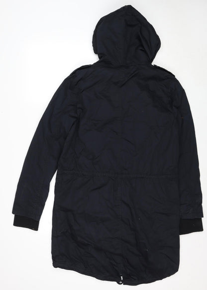 Womens UK Size S Divided by H&M Blue Parka Coat