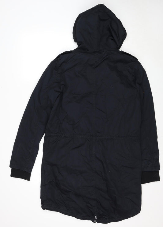 Divided by H&M Womens Blue Parka Coat Size S Zip