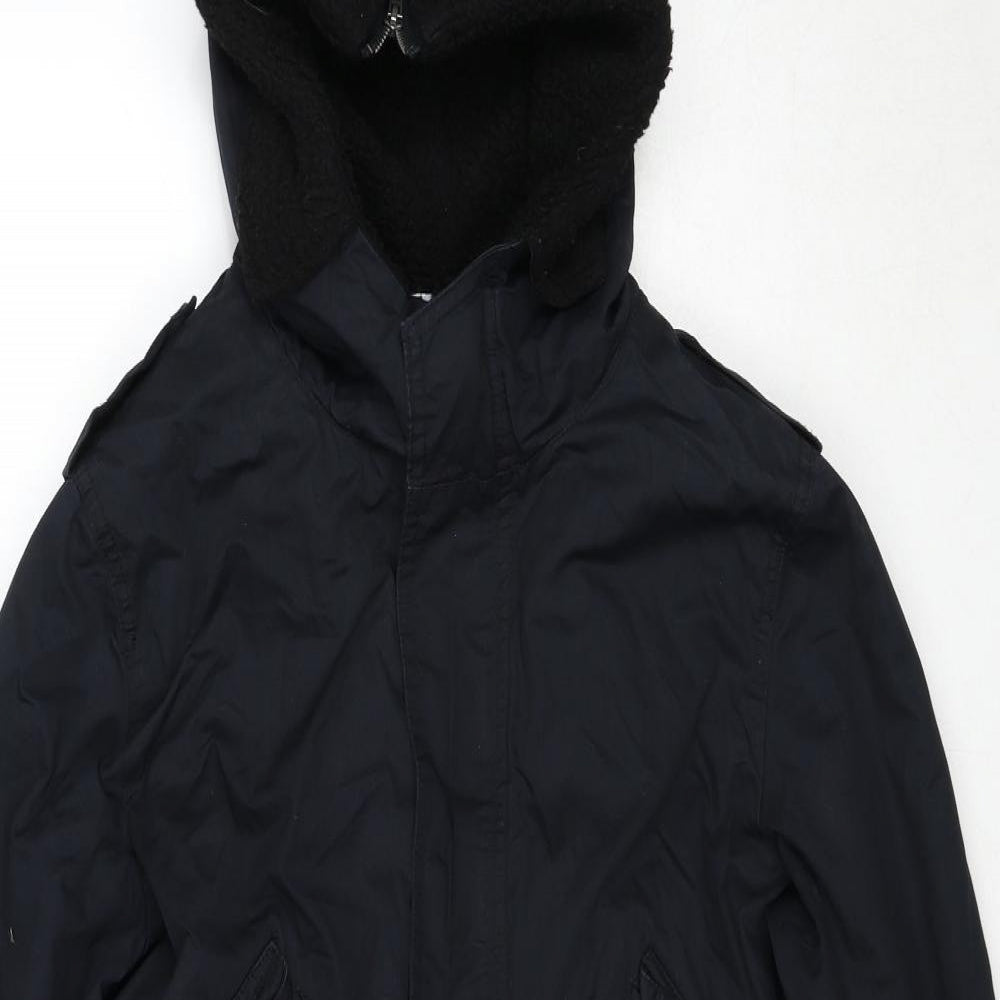Womens UK Size S Divided by H&M Blue Parka Coat