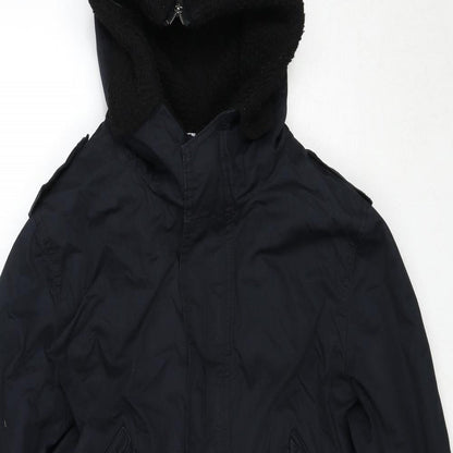 Womens UK Size S Divided by H&M Blue Parka Coat