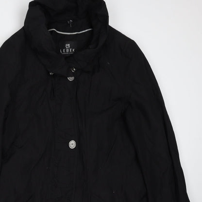 Barbara Lebek Womens Black Overcoat Coat Size 10 Zip