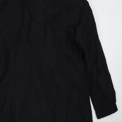 Barbara Lebek Womens Black Overcoat Coat Size 10 Zip