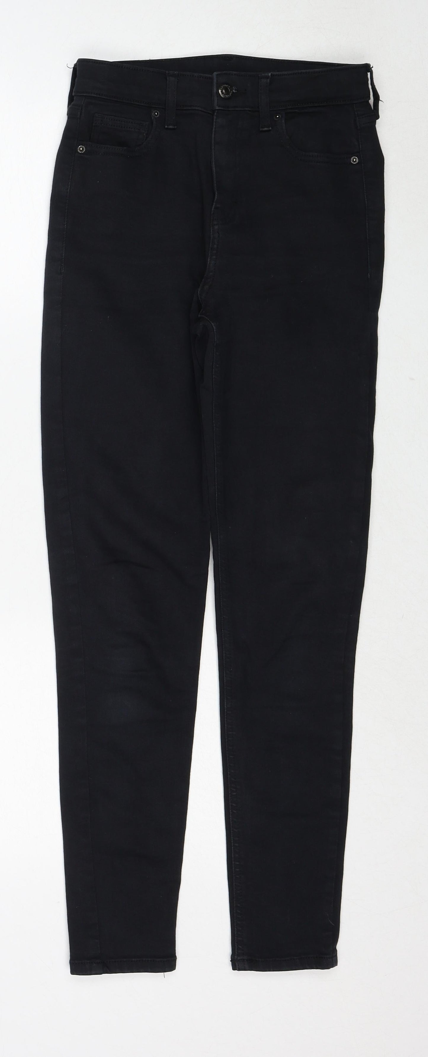 Topshop Womens Black Cotton Skinny Jeans Size 26 in L32 in Regular Zip