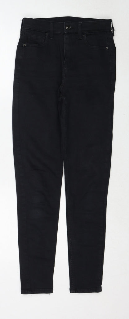 Topshop Womens Black Cotton Skinny Jeans Size 26 in L32 in Regular Zip