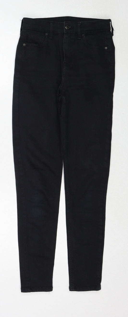 Topshop Womens Black Cotton Skinny Jeans Size 26 in L32 in Regular Zip