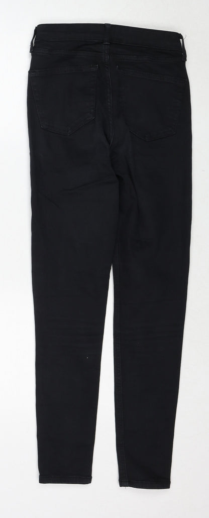 Topshop Womens Black Cotton Skinny Jeans Size 26 in L32 in Regular Zip