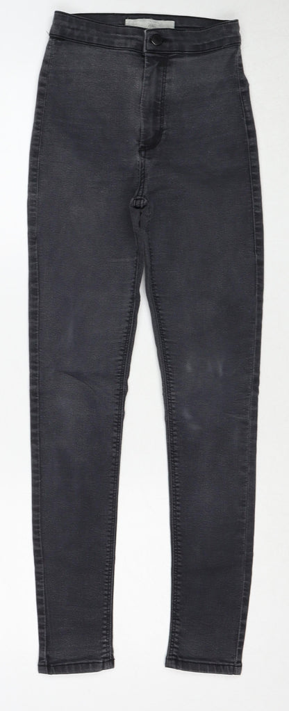 Topshop Womens Grey Cotton Jegging Jeans Size 25 in L30 in Regular Zip