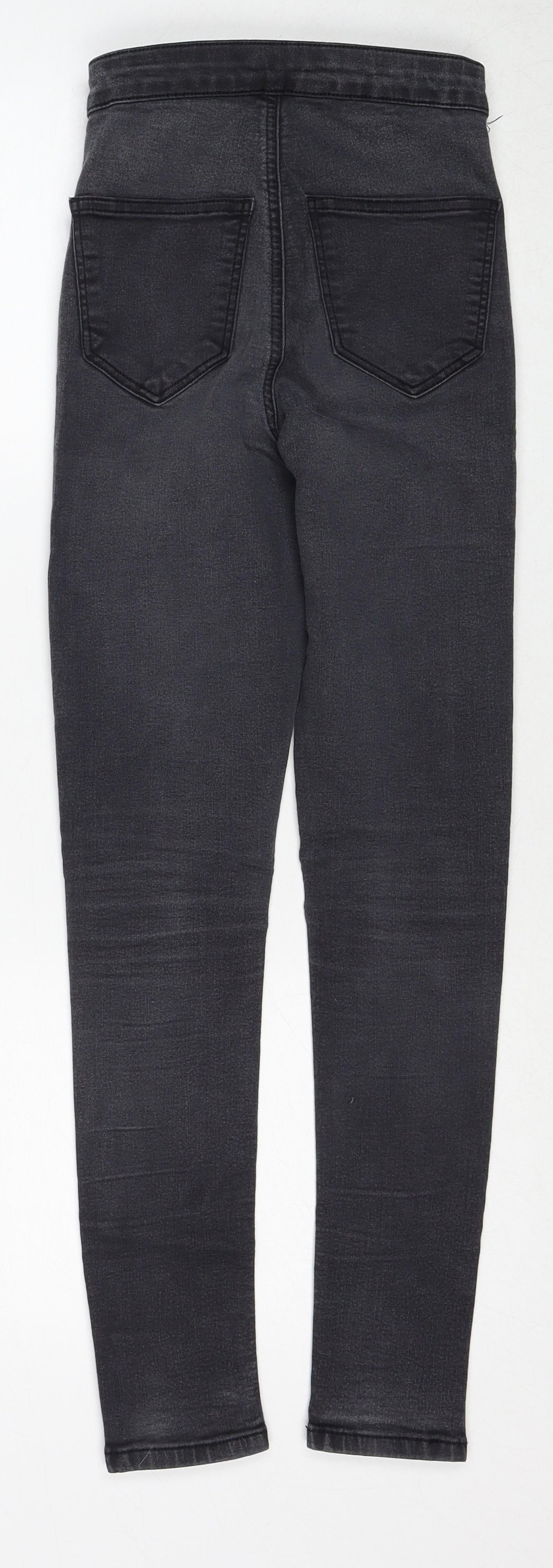 Topshop Womens Grey Cotton Jegging Jeans Size 25 in L30 in Regular Zip