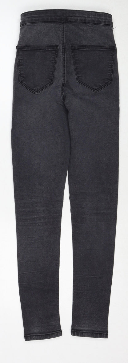 Topshop Womens Grey Cotton Jegging Jeans Size 25 in L30 in Regular Zip