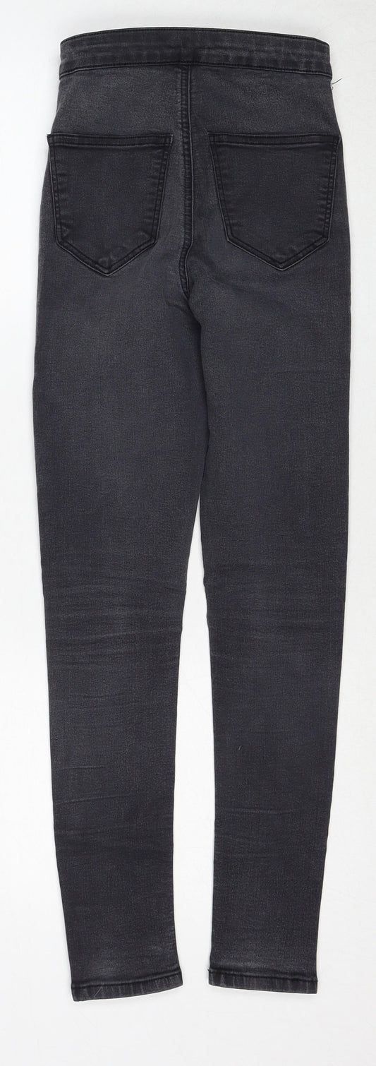 Topshop Womens Grey Cotton Jegging Jeans Size 25 in L30 in Regular Zip