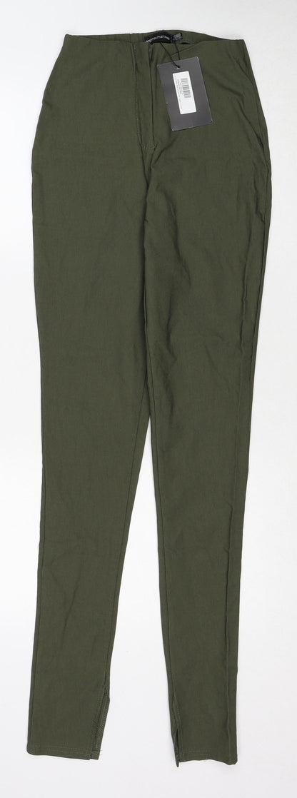 Womens UK Size 6 PRETTYLITTLETHING Regular Fit  Green Trousers