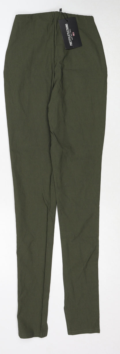 Womens UK Size 6 PRETTYLITTLETHING Regular Fit  Green Trousers