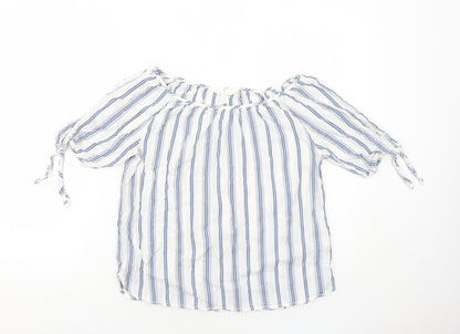 Womens UK Size 6 H&M Blue Basic Blouse