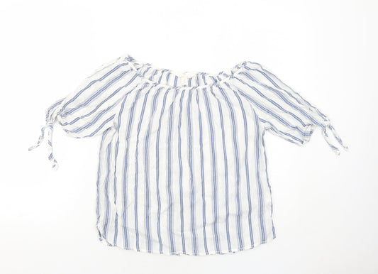 Womens UK Size 6 H&M Blue Basic Blouse