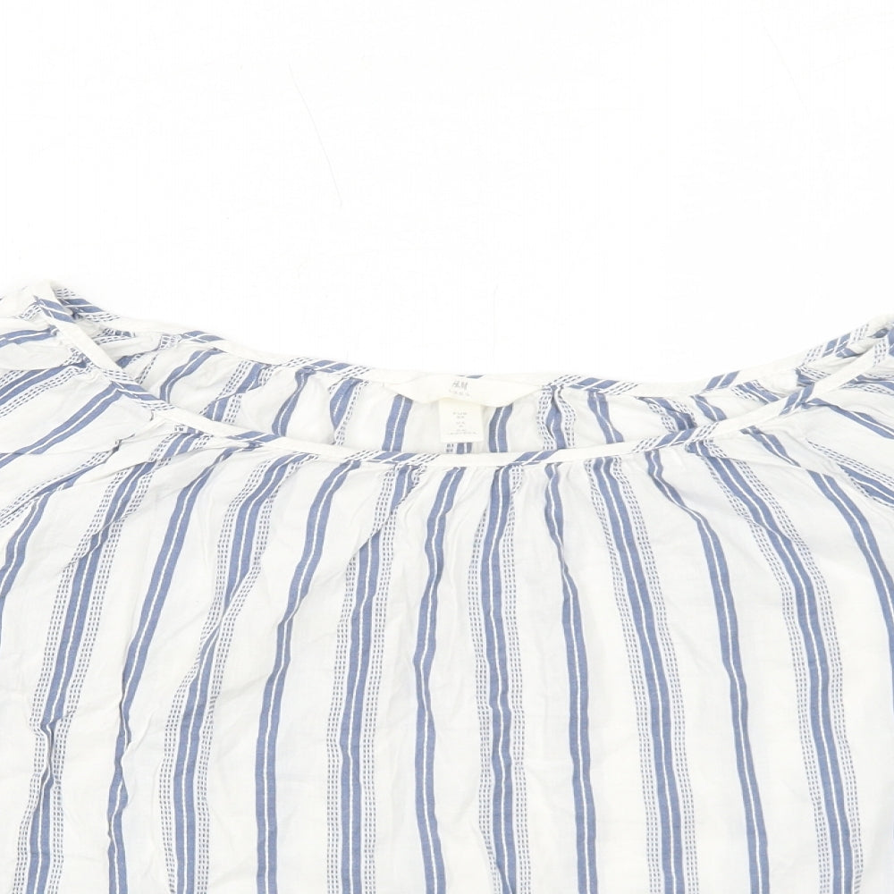 Womens UK Size 6 H&M Blue Basic Blouse