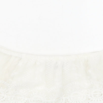 Womens UK Size 8 New Look White Cropped Blouse