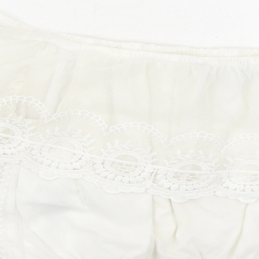 Womens UK Size 8 New Look White Cropped Blouse