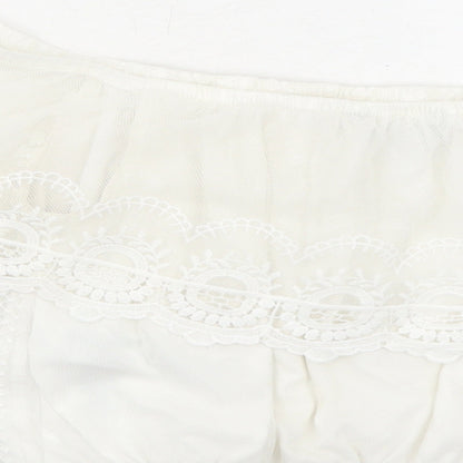 Womens UK Size 8 New Look White Cropped Blouse