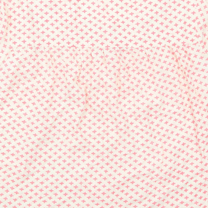 Saint Tropez Clothing Womens Pink Geometric Viscose Basic Blouse Size L Round Neck