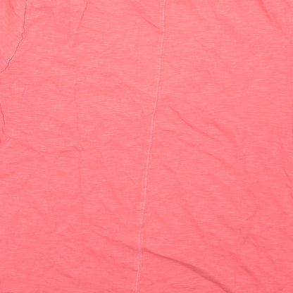 John Lewis Womens Pink Cotton Basic T-Shirt Size 10 V-Neck