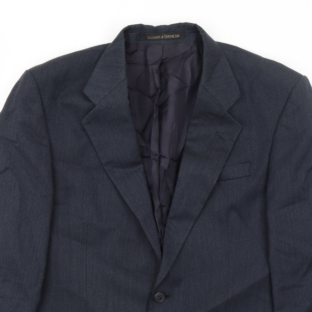 Mens UK Size 38 Marks and Spencer Regular Blue Suit Jacket