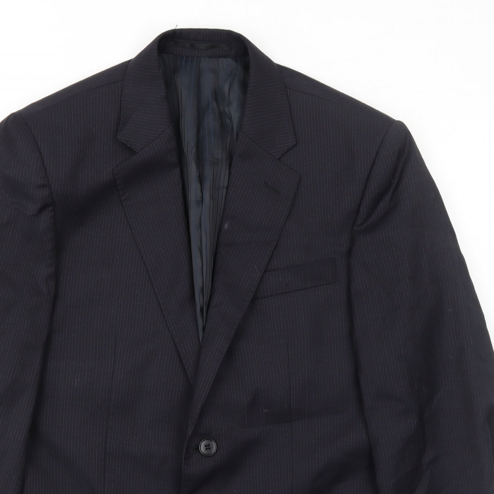 Mens UK Size 38 Lanificio Regular Black Suit Jacket