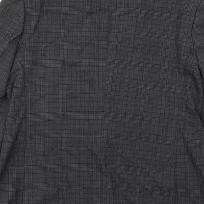 Marks and Spencer Mens Grey Geometric Polyester Jacket Suit Jacket Size 40 Regular