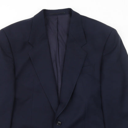Baulmer Mens Blue Polyester Jacket Suit Jacket Size 44 Regular