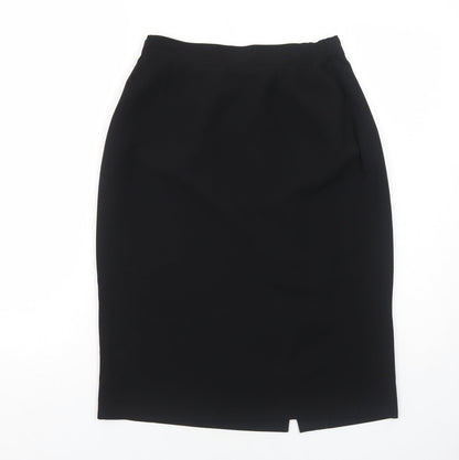 Jean Ricard Womens Black Polyester Straight & Pencil Skirt Size 12 Zip