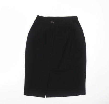 Jean Ricard Womens Black Polyester Straight & Pencil Skirt Size 12 Zip