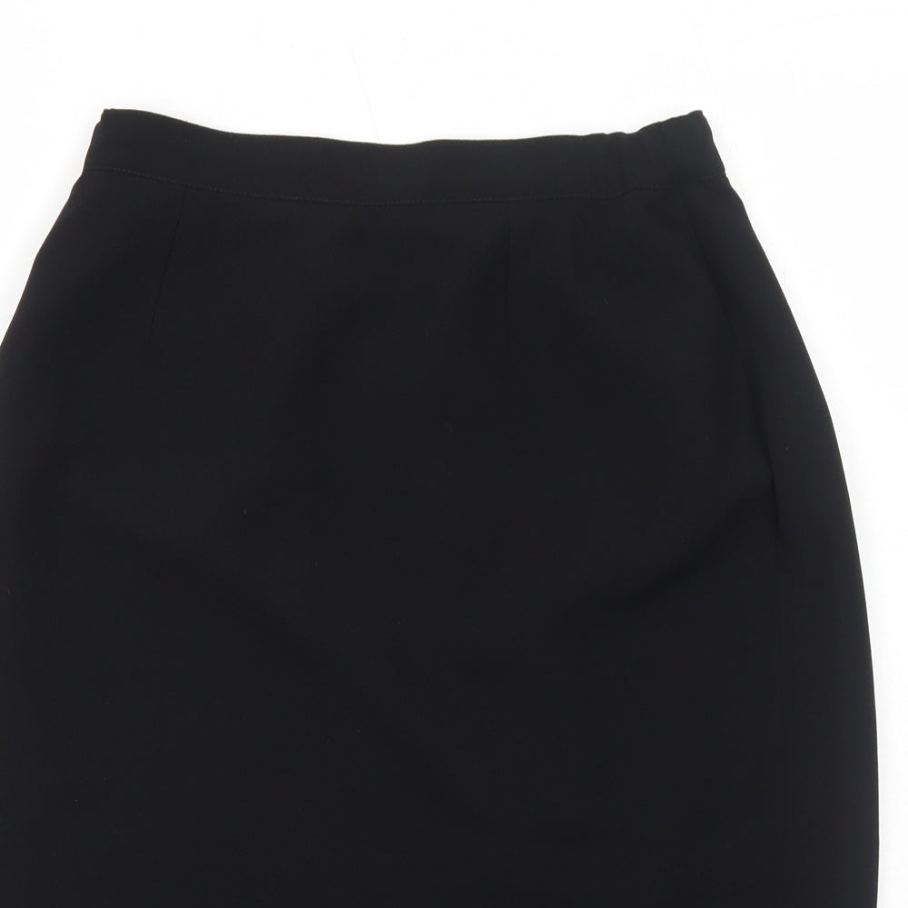 Jean Ricard Womens Black Polyester Straight & Pencil Skirt Size 12 Zip