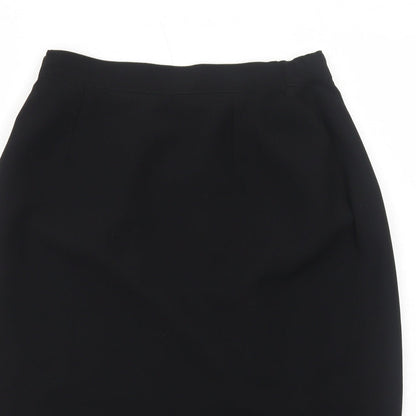 Jean Ricard Womens Black Polyester Straight & Pencil Skirt Size 12 Zip