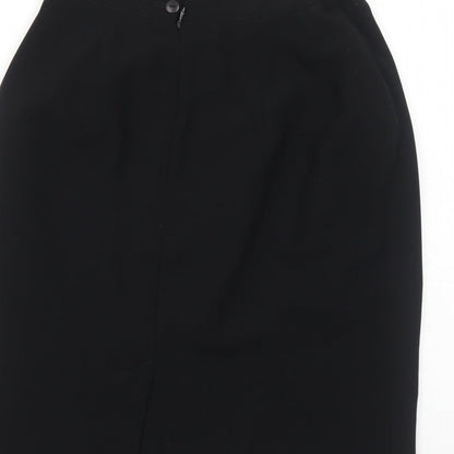 Jean Ricard Womens Black Polyester Straight & Pencil Skirt Size 12 Zip