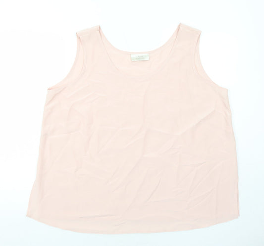 Ann Harvey Womens Pink Polyester Basic Tank Size 12 Round Neck