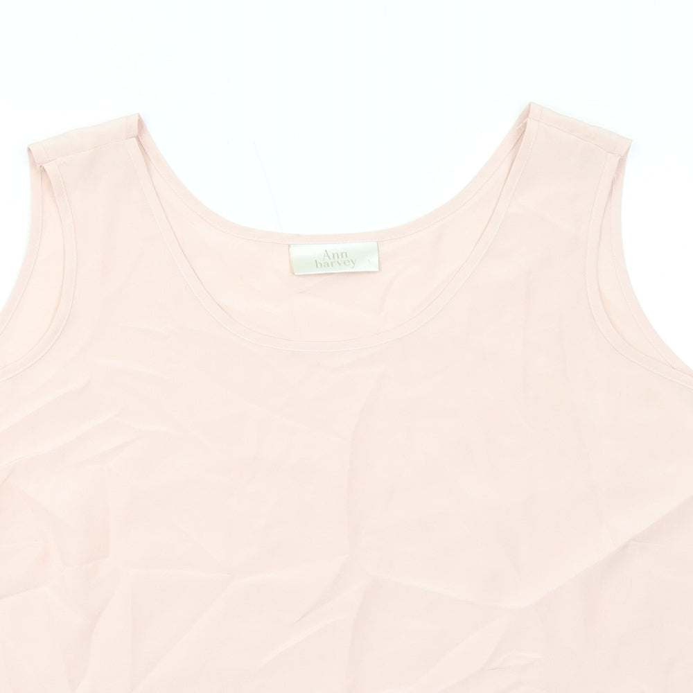Womens UK Size 12 Ann Harvey Pink Basic Tank