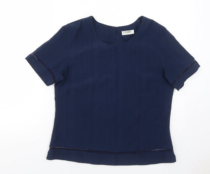 Womens UK Size 14 FOSBY Blue Basic T-Shirt