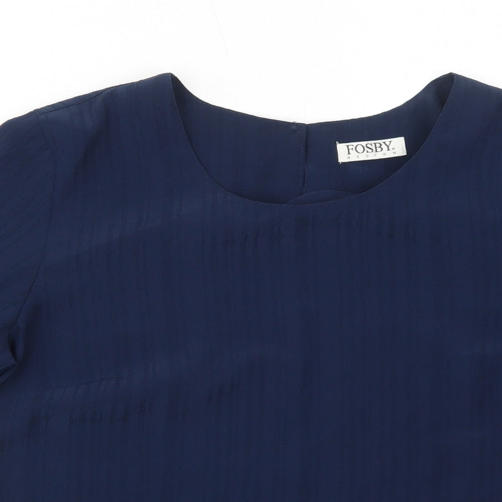 Womens UK Size 14 FOSBY Blue Basic T-Shirt