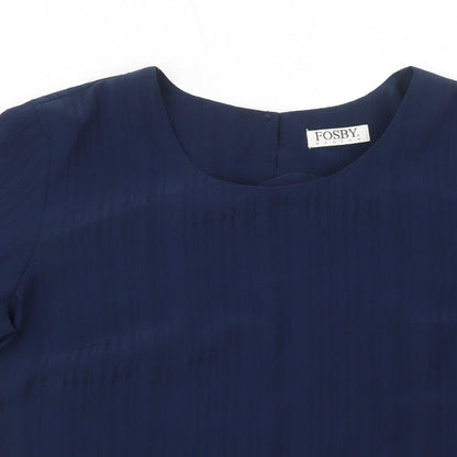 Womens UK Size 14 FOSBY Blue Basic T-Shirt