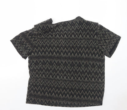 Womens UK Size M Roman Black Basic Blouse