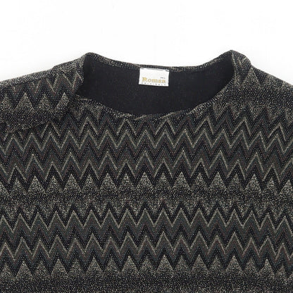 Womens UK Size M Roman Black Basic Blouse