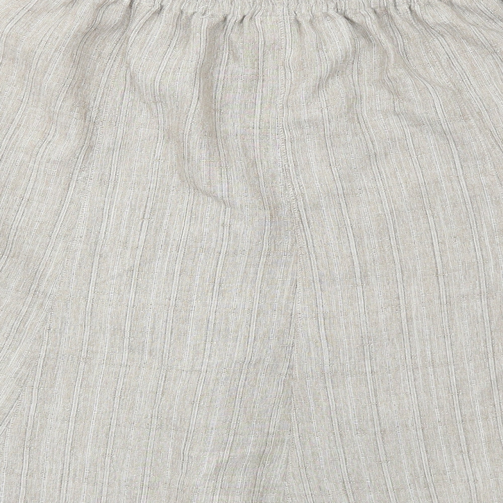 Damart Womens Beige Striped Polyester Swing Skirt Size 12