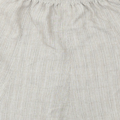 Damart Womens Beige Striped Polyester Swing Skirt Size 12