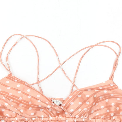 Womens UK Size M River Island Pink Cropped Tank