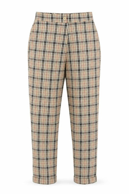 Womens UK Size 6 Nasty Gal Regular Fit Carrot Beige Trousers
