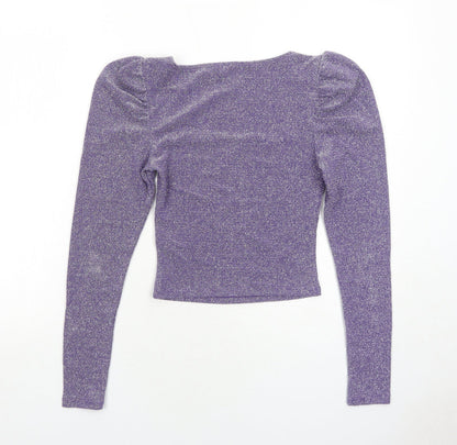 Womens UK Size S H&M Purple Basic Blouse