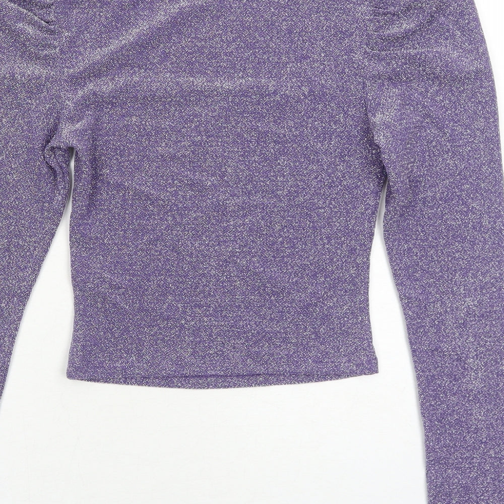 Womens UK Size S H&M Purple Basic Blouse