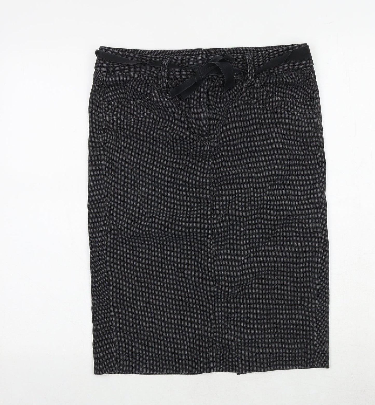 French Connection Womens Green Cotton A-Line Skirt Size 10 Tie